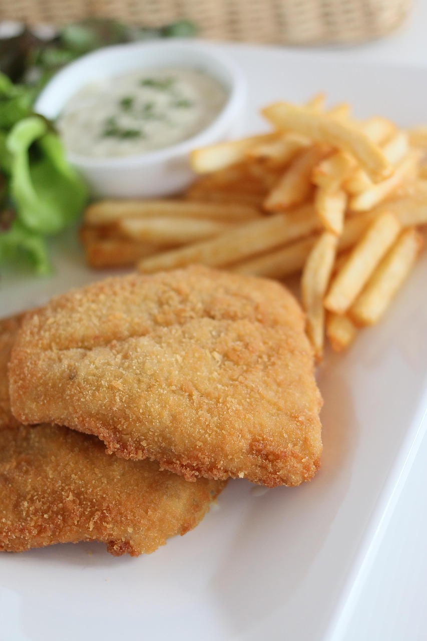 fish, and, nature, chip, with, salad